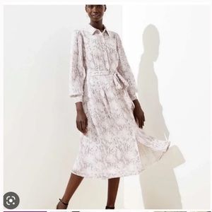 LOFT Snake Print Shirt Dress in 4 Petite